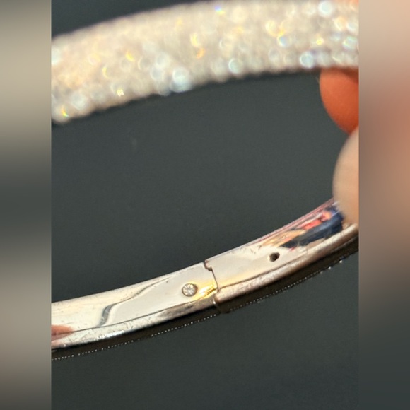 Nordstrom 5 row pave Cubic Zirconia silver metal bracelet - Picture 5 of 8